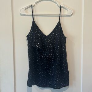 Zara Navy Blue Gold Polka Dot Tank Top